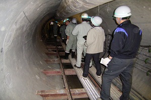 （写真）石田川2号幹線(内径2メートル60センチ)工事見学会