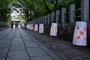 （写真）向日神社参道を飾る絵灯籠