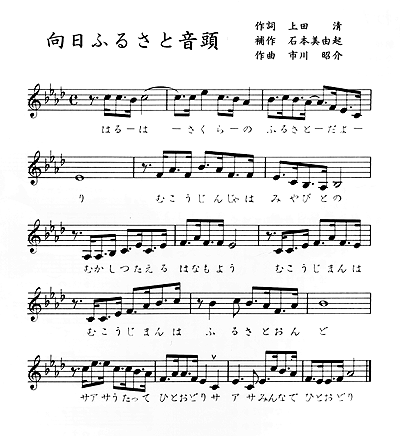 （イラスト）向日ふるさと音頭、楽譜