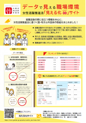 女性活躍推進法「見える化サイト」チラシ